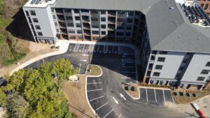 Building and Parking Lot from Above